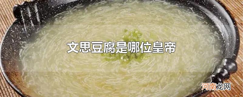 文思豆腐是哪位皇帝