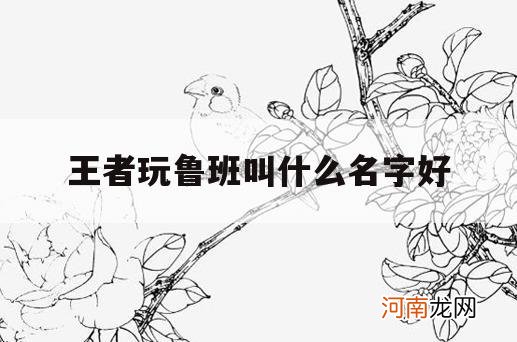 王者玩鲁班叫什么名字好_专门玩鲁班的王者名字