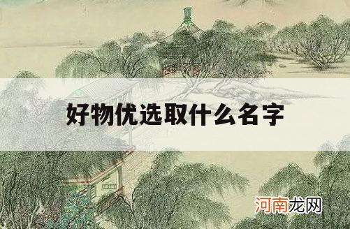 好物优选取什么名字_什么什么优选名字