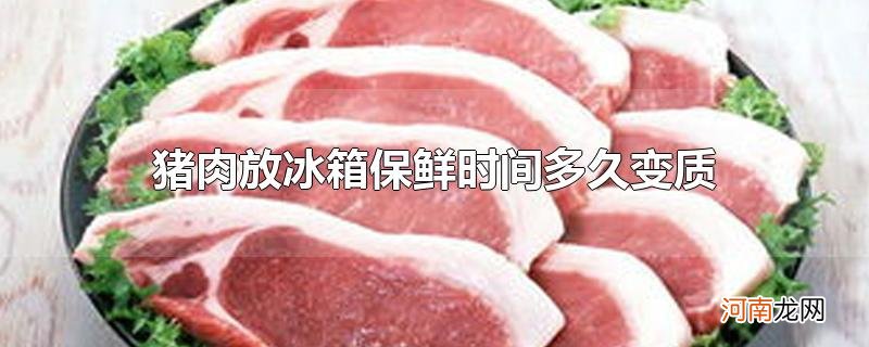 猪肉放冰箱保鲜时间多久变质