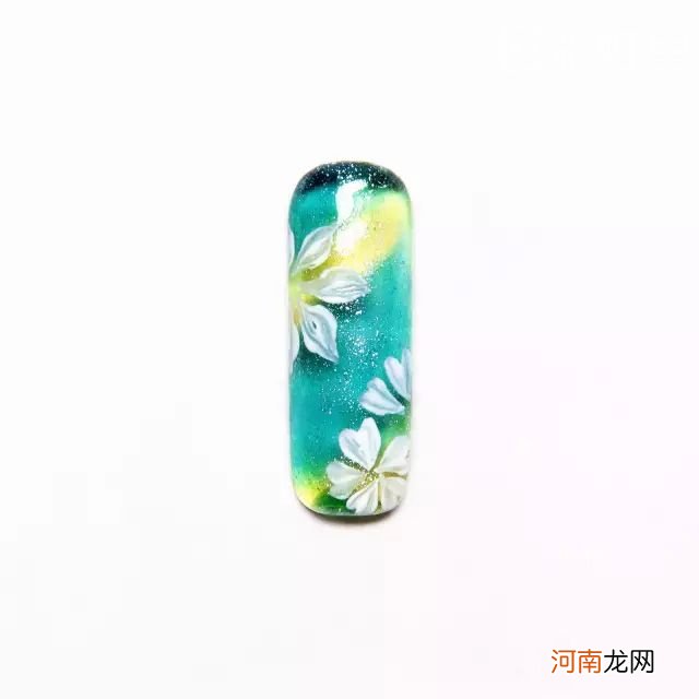 排笔花美甲 彩绘花美甲