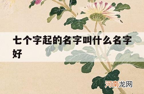 七个字起的名字叫什么名字好_七个字好听的名字