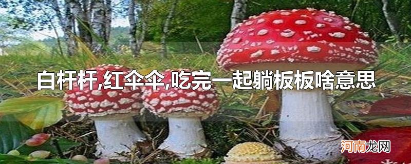 白杆杆,红伞伞,吃完一起躺板板啥意思