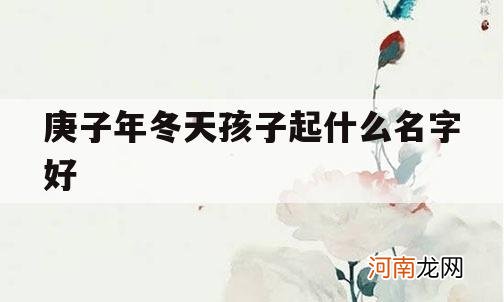 庚子年冬天孩子起什么名字好_庚子年取什么名字最好