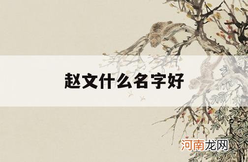 赵文什么名字好_赵文取名字