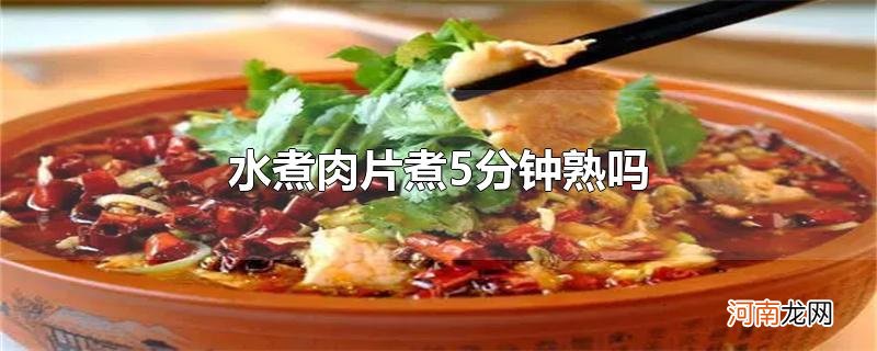 水煮肉片煮5分钟熟吗