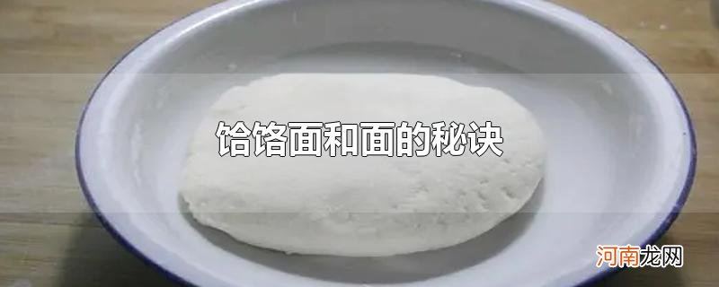 饸饹面和面的秘诀