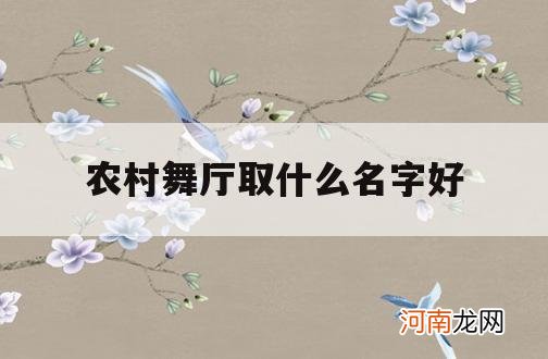 农村舞厅取什么名字好_舞蹈名字取什么好