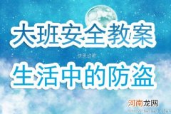 大班安全活动教案：生活中的防盗教案