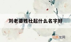 刘老婆姓杜起什么名字好_姓刘和姓杜组合的名字