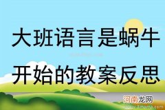 大班语言《小蜗牛》教案反思