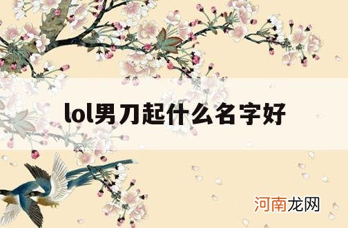 lol男刀起什么名字好_lol男刀英文名