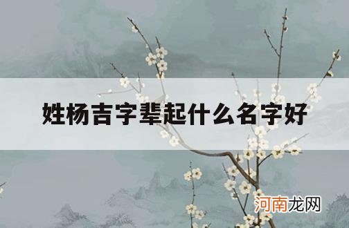 姓杨吉字辈起什么名字好_姓杨昌字辈取什么名字最好听