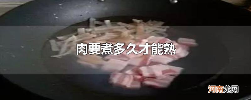 肉要煮多久才能熟