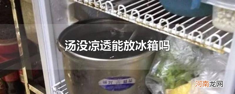 汤没凉透能放冰箱吗