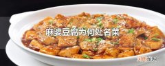 麻婆豆腐为何处名菜