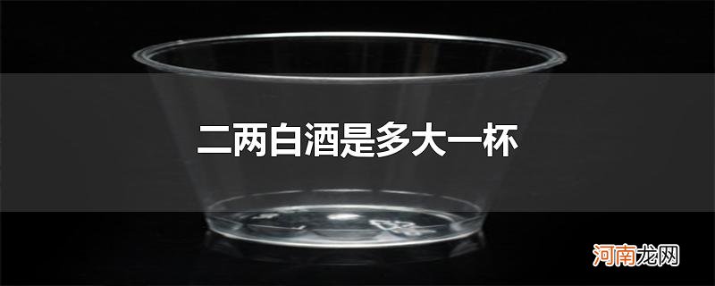 二两白酒是多大一杯