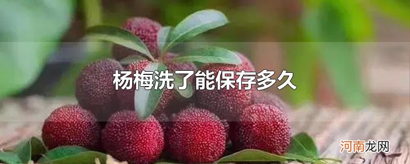 杨梅洗了能保存多久