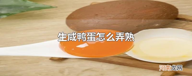 生咸鸭蛋怎么弄熟