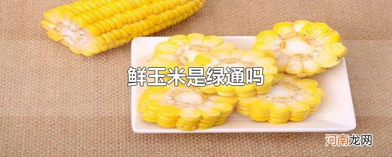 鲜玉米是绿通吗