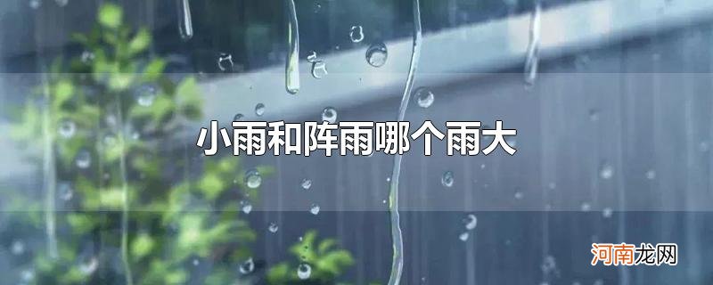 小雨和阵雨哪个雨大