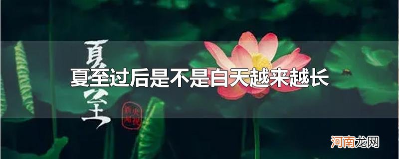 夏至过后是不是白天越来越长