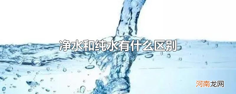 净水和纯水有什么区别