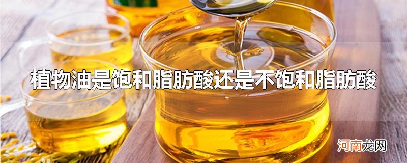 植物油是饱和脂肪酸还是不饱和脂肪酸