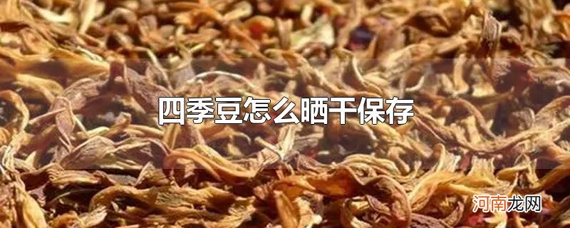 四季豆怎么晒干保存