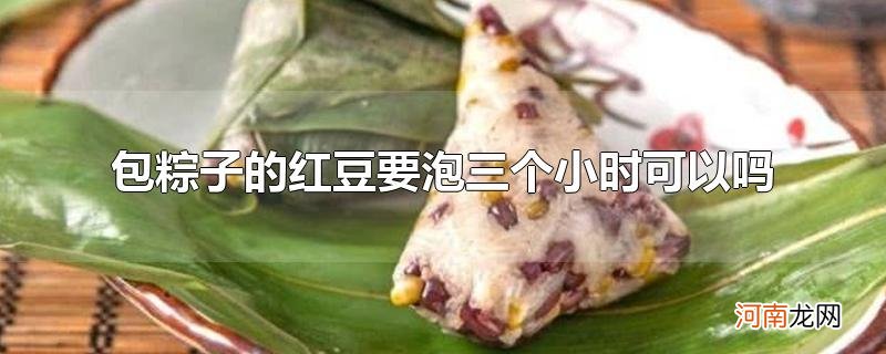 包粽子的红豆要泡三个小时可以吗