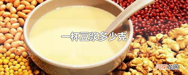 一杯豆浆多少克