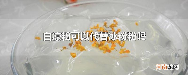 白凉粉可以代替冰粉粉吗