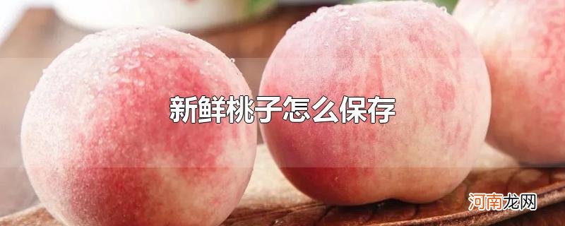 新鲜桃子怎么保存