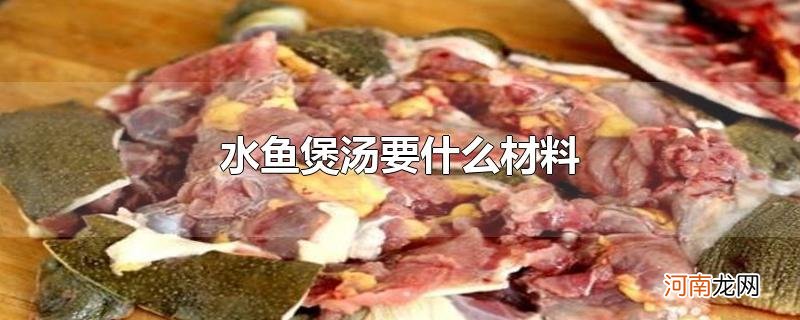 水鱼煲汤要什么材料