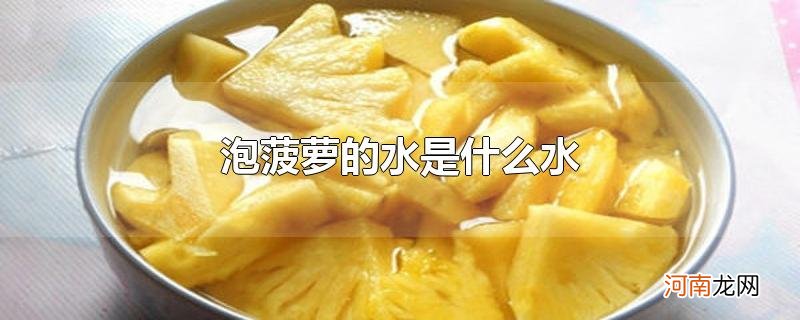 泡菠萝的水是什么水