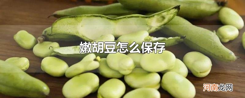 嫩胡豆怎么保存