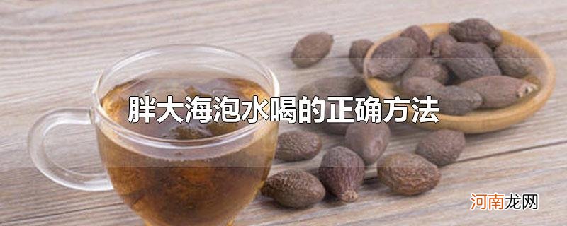 胖大海泡水喝的正确方法