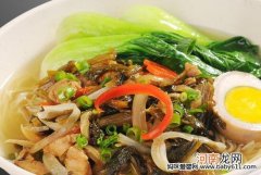 孕期不适食谱：雪菜肉丝汤面