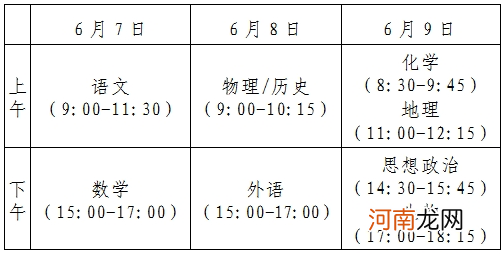 2021河北高考具体时间安排优质