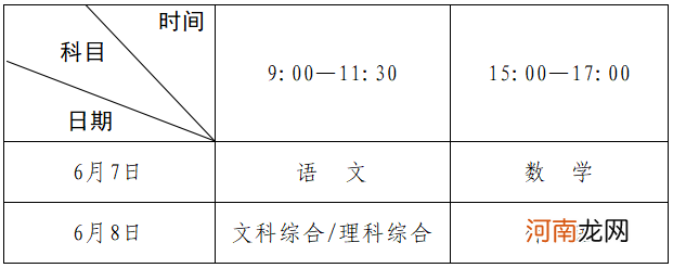 2021河南省高考具体时间安排优质