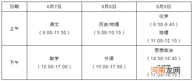 2021湖北省高考具体时间安排优质