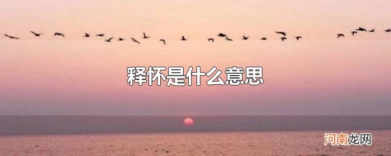 释怀是什么意思