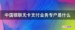 中国银联无卡支付业务专户是什么