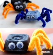 鸡蛋托手工小蜘蛛制作方法
