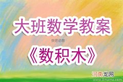 幼儿园中班数学活动《积木数一数》教案及反思