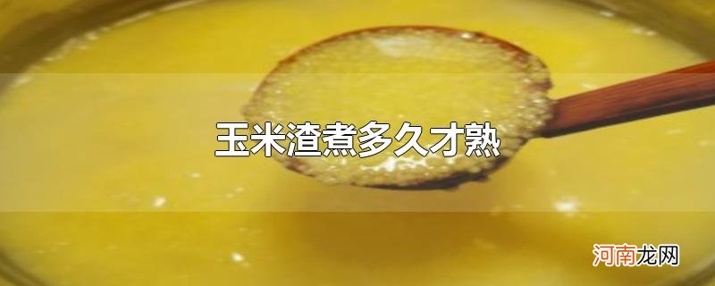 玉米渣煮多久才熟