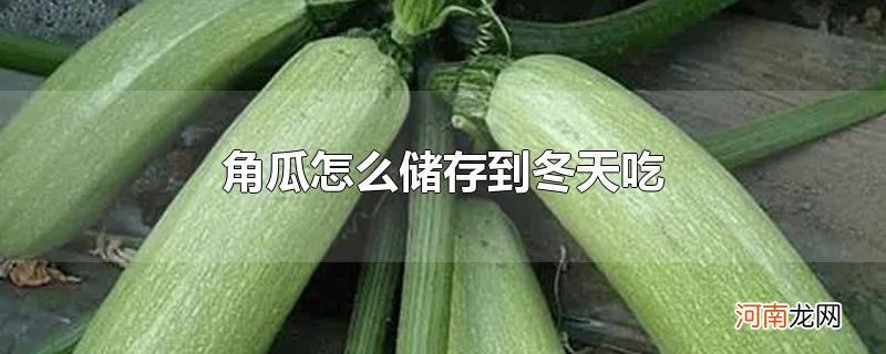 角瓜怎么储存到冬天吃