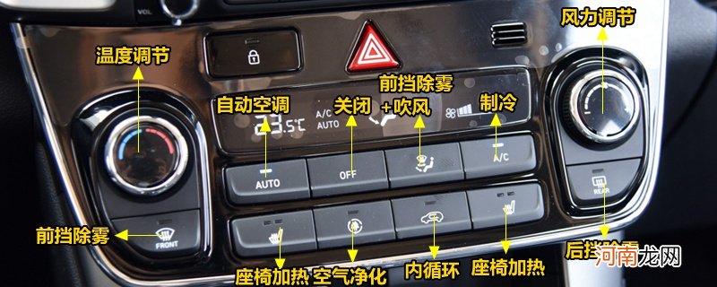现代ix35空调按钮图解，ix35空调除雾和暖风开启方法