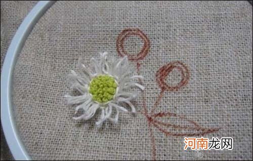 重阳节手工制作刺绣菊花