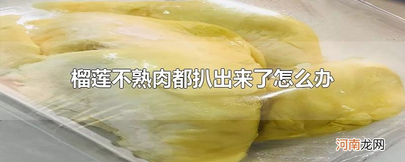 榴莲不熟肉都扒出来了怎么办